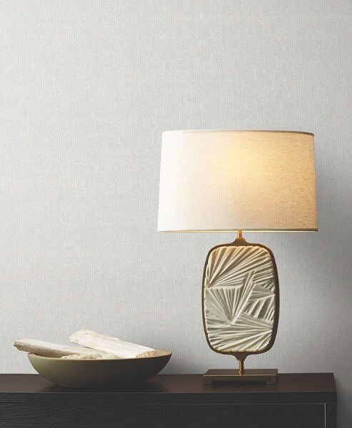 Sheer Linen Silver White Wallpaper