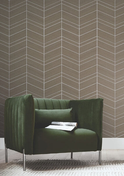 Chevron Abaca Cinnamon Wallpaper