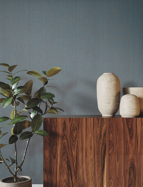 Check Paperweave Brown / Blue Wallpaper