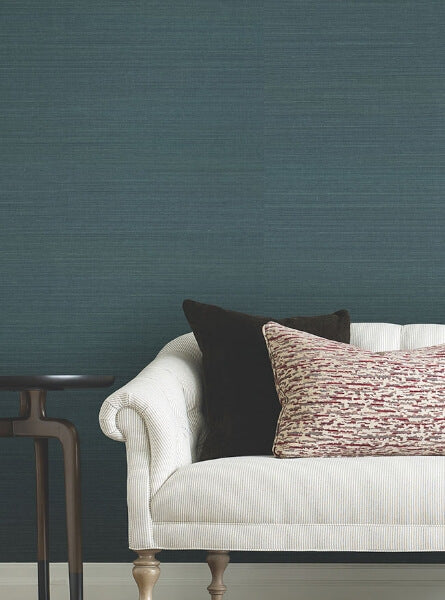 Maguey Sisal Aegean Blue Wallpaper