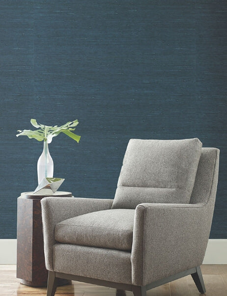 Horizontal Jute Bijou Blue Wallpaper