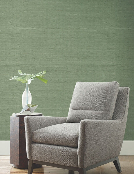 Horizontal Jute Evergreen Wallpaper