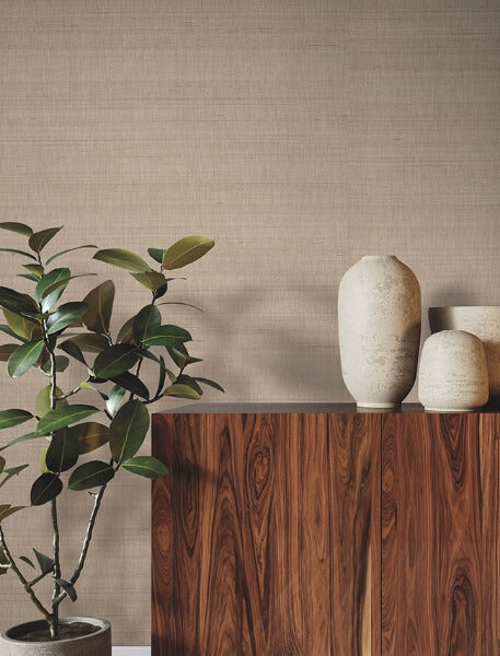 Refined Abaca Almond Wallpaper