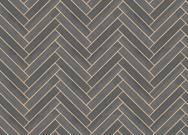 Herringbone Wood Veneer Graphite Wallpaper