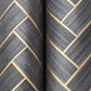 Herringbone Wood Veneer Graphite Wallpaper