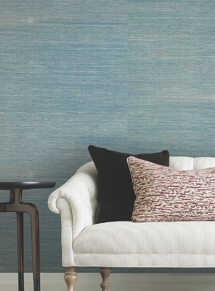 Maguey Sisal Vanilla Turquoise Wallpaper