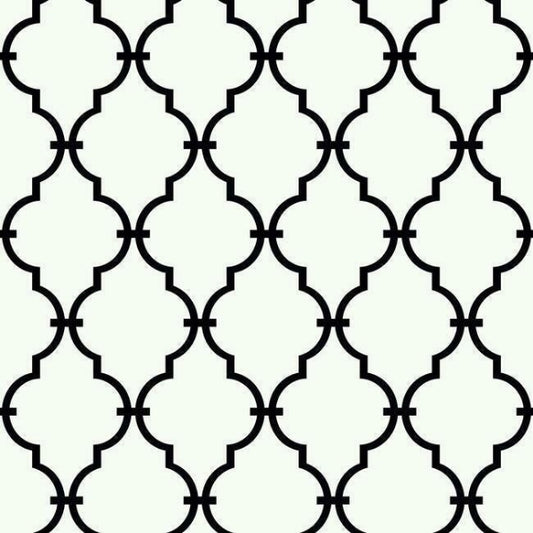 Modern Trellis Black Wallpaper