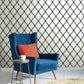 Modern Trellis Black Wallpaper