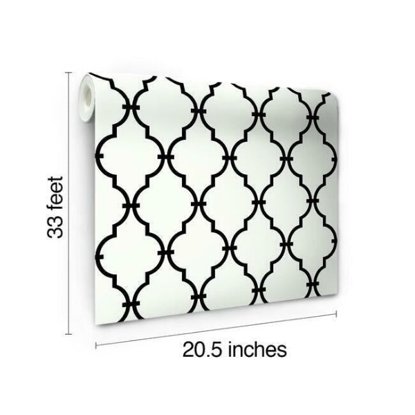 Modern Trellis Black Wallpaper