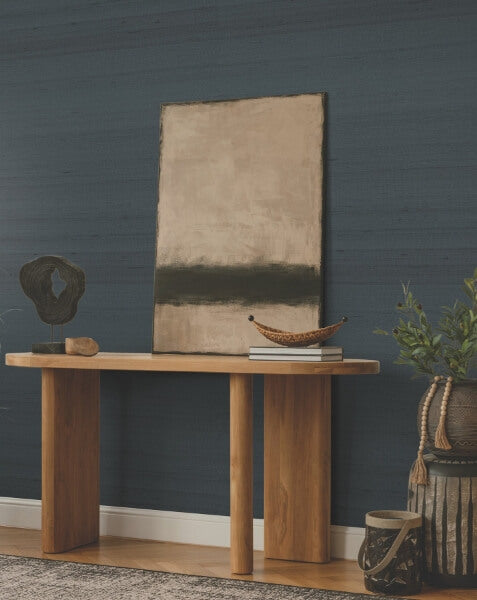 Saori Navy silk Specialty Wallpaper