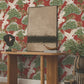 Sprig & Heron Red Wallpaper