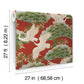 Sprig & Heron Red Wallpaper