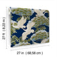 Sprig & Heron Navy Wallpaper
