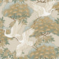 Sprig & Heron Beige Wallpaper