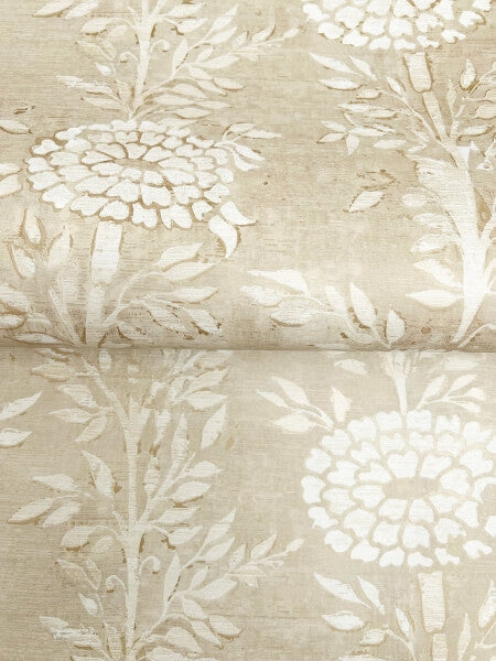 French Marigold Taupe & Gold Wallpaper