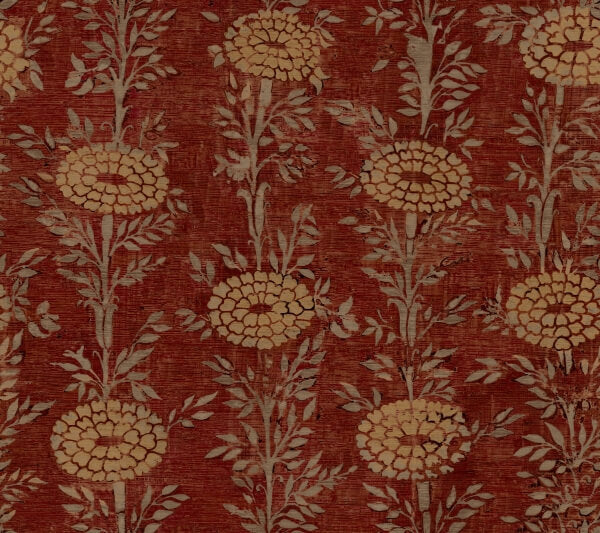 French Marigold Red & Gold Wallpaper