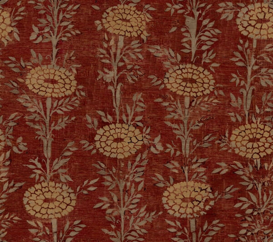 French Marigold Red & Gold Wallpaper