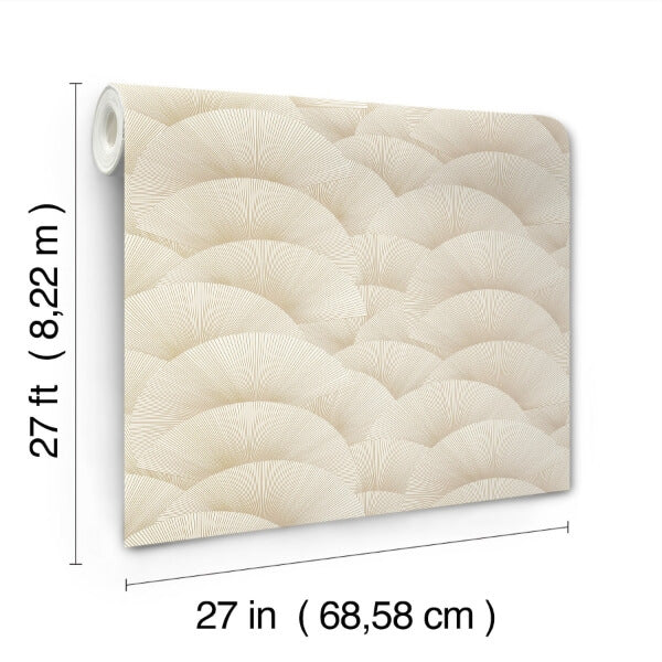 Morning Shell Cream & Gold Wallpaper