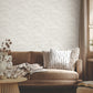 Morning Shell White & Silver Wallpaper