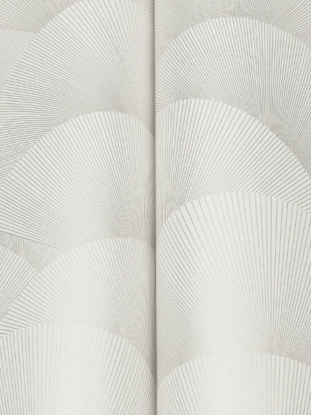 Morning Shell White & Silver Wallpaper