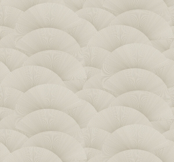 Morning Shell Taupe & Gold Wallpaper