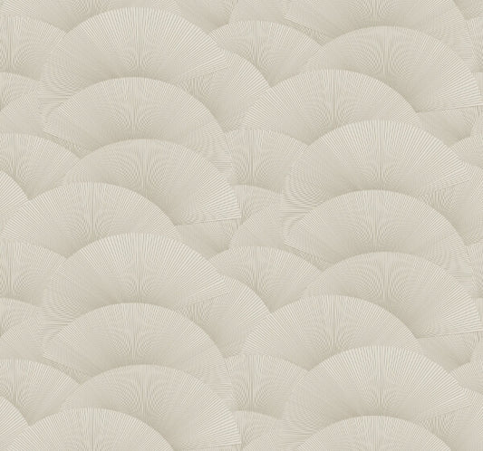 Morning Shell Taupe & Gold Wallpaper