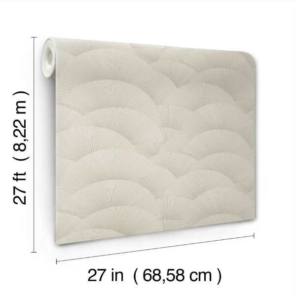 Morning Shell Taupe & Gold Wallpaper