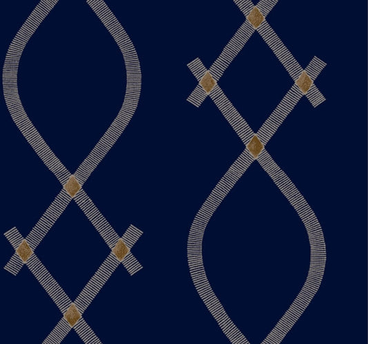Ellena Navy Wallpaper