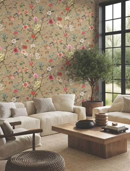 Kimora's Garden Linen Wallpaper