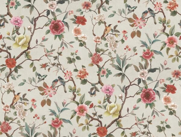 Kimora's Garden Ivory Wallpaper