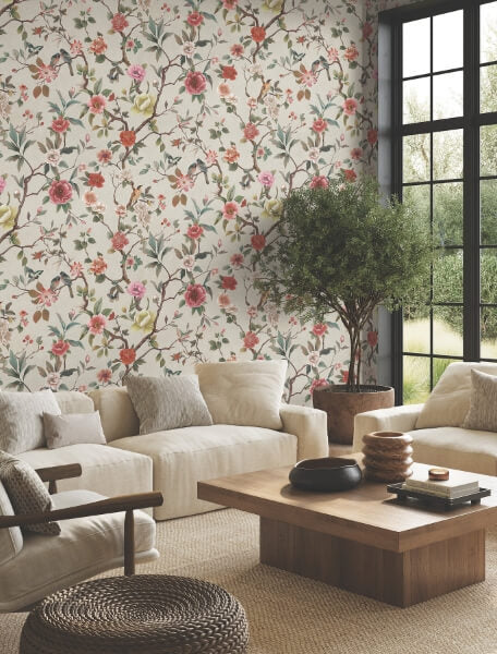 Kimora's Garden Ivory Wallpaper
