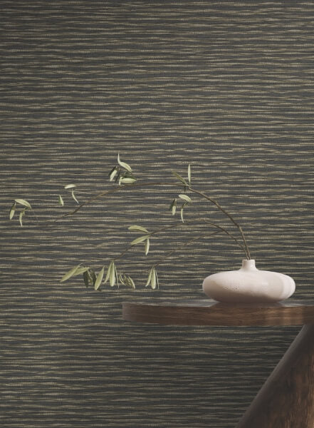 Lotus Weave Charcoal Wallpaper