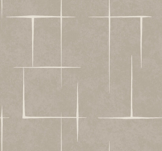 Malia White & Taupe Wallpaper