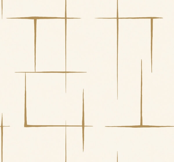 Malia Gold & White Wallpaper