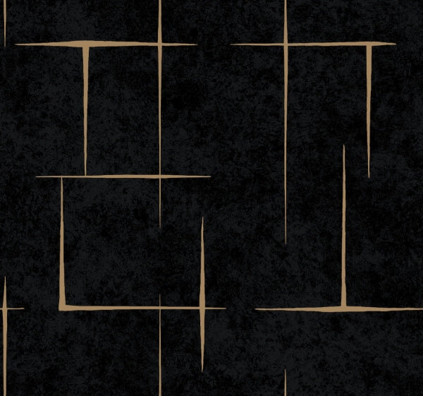 Malia Gold & Black Wallpaper