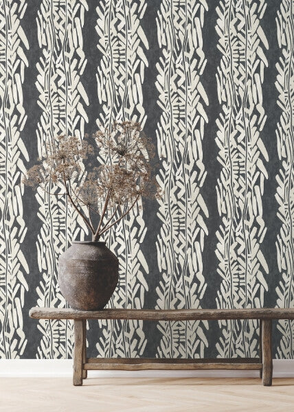 Timira Charcoal Wallpaper