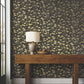 Shimmering Poppies Black & Gold Wallpaper