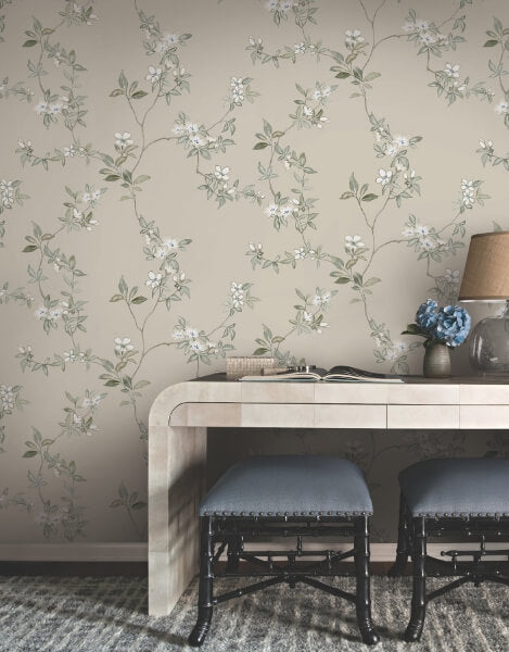 April Blossom Taupe Wallpaper
