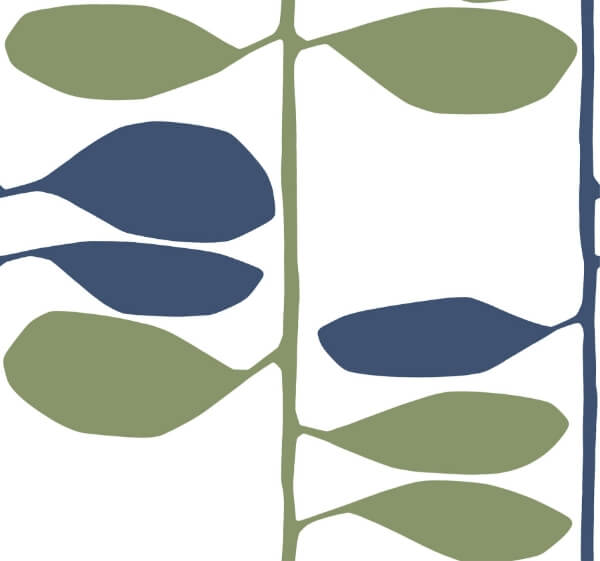 Sculpted Vines Alpine & Ultramarine Wallpaper