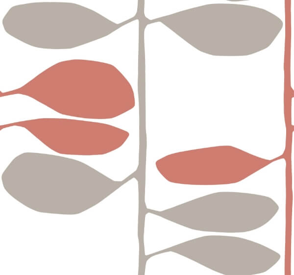 Sculpted Vines Vermillion & Graphite Wallpaper
