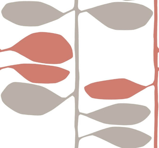 Sculpted Vines Vermillion & Graphite Wallpaper