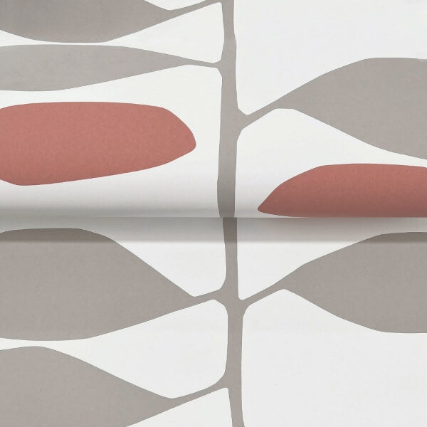 Sculpted Vines Vermillion & Graphite Wallpaper