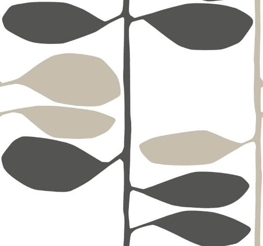 Sculpted Vines Carbon & Linen Wallpaper