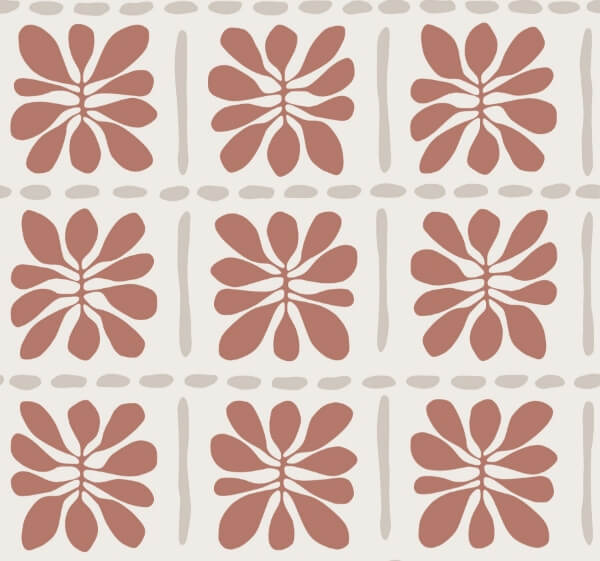 Mimosa Fleur Terracotta Wallpaper