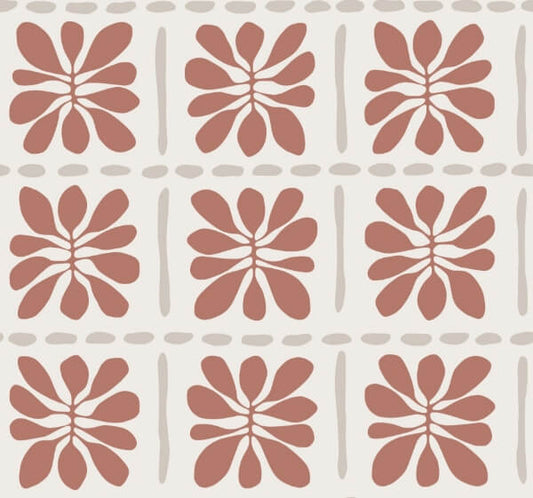 Mimosa Fleur Terracotta Wallpaper