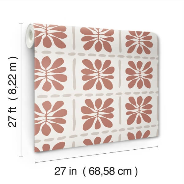 Mimosa Fleur Terracotta Wallpaper