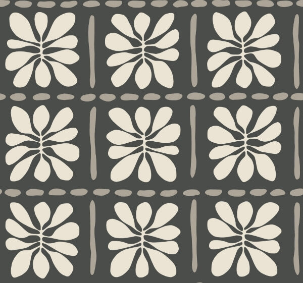 Mimosa Fleur Carbon Black Wallpaper