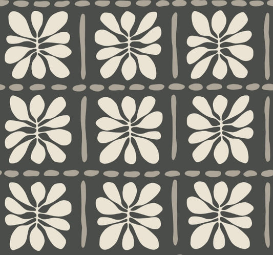 Mimosa Fleur Carbon Black Wallpaper