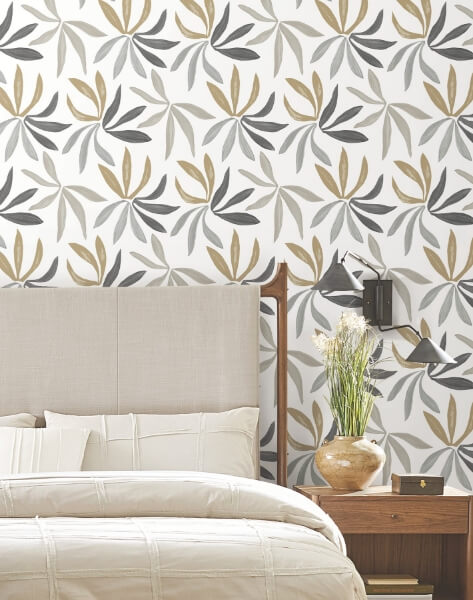 Little Garden Graphite & Gold Wallpaper
