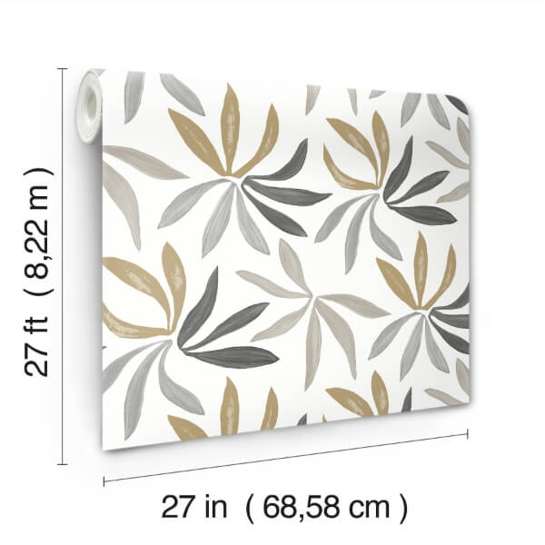 Little Garden Graphite & Gold Wallpaper